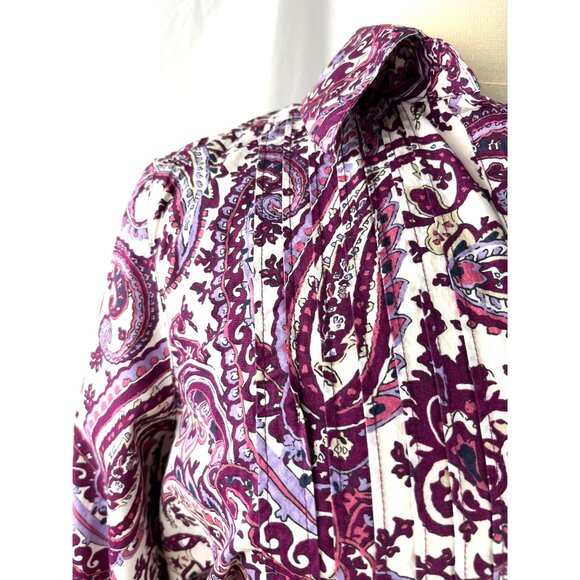 Charter Club Paisley Button Down Blouse, Women's Size 16W - Picture 6 of 11
